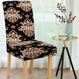 HOSTA HOMES Black & Pink Printed Chair Covers-image-40