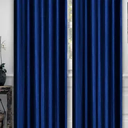 Bajo's Navy Blue 2 Pieces Long Door Curtain-image-7