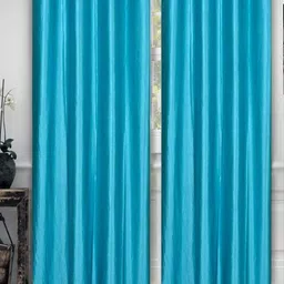 Bajo's Turquoise Blue 2 Pieces Long Door Curtain-image-95