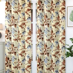 Bajo's Grey & Beige 2 Pieces Quirky Door Curtain-35