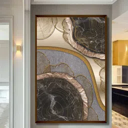 The Art House Black & Beige Abstract Painting Framed Wall Art-image-29