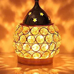 Fashion Bizz 2Pcs Yellow Lotus Shaped Traditional Brass Diya & Incense Stick Holder-31