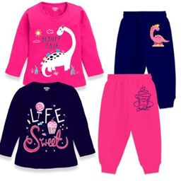 BERRYJOY Girls Pack of 2 Round Neck Printed T-shirt With Joggers-image-78