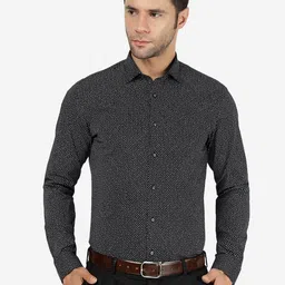 JB STUDIO Slim Fit Micro Ditsy Printed Cotton Casual Shirt-image-5
