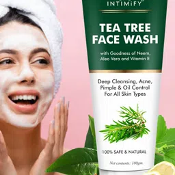 INTIMIFY Tea Tree Face Wash With Tea Tree Oil & Neem - 100g-5