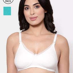Inner Sense Pack of 2 Organic Cotton Antimicrobial Sustainable Laced Soft Nursing Bra IMB003B_IMB003E-51