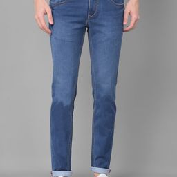 American Archer Men Blue Smart Skinny Fit Low-Rise Light Fade Printed Stretchable Jeans-image-92