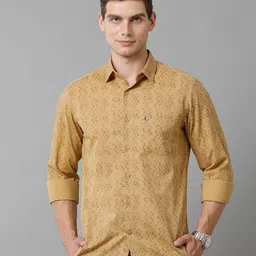 CAVALLO by Linen Club Contemporary Abstract Printed Slim Fit Cotton Linen Casual Shirt-image-3