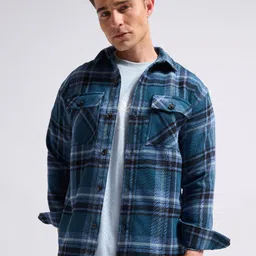 MISCHIEF MONKEY Men Classic Tartan Checked Spread Collar Cotton Casual Shirt-image-43