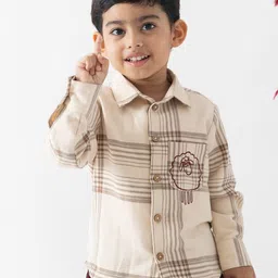 Tiber Taber Unisex Kids Standard Multi Stripes Opaque Checked Casual Shirt-image-56