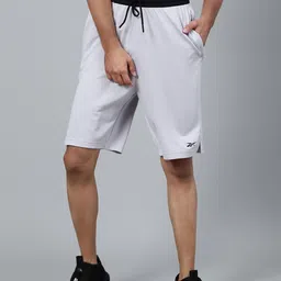Reebok Men Grey Self Design Training Wor Knit Performance Shorts-image-73