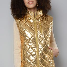 SASSAFRAS Women Gold-Toned Quilted Jacket-image-99