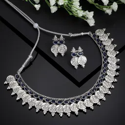 ZENEME Silver-Plated Divine Temple Coin Jewellery Set-picture-28