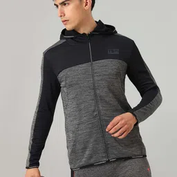 Technosport Colourblocked Hooded Lightweight Antimicrobial Training or Gym Sporty Jacket-image-85