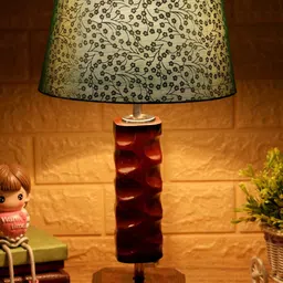 foziq Brown & Green Printed Table Lamps-image-94