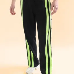 WEARDUDS Men Self Design Cotton Relaxed Fit Mid Rise Side Open Track Pants-image-8