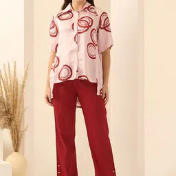 First Resort by Ramola Bachchan Printed Shirt Collar Linen Shirt & Trouser-picture-12