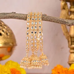 Wedding Chuda by Hitesh Bangles Set Of 4 Stone-Studded Bangles image 2
