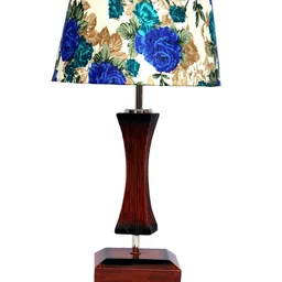 foziq Brown & White Printed Table Lamp with Shade image 5