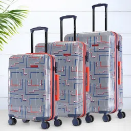Nasher Miles Denver Set Of 3 Hard-Sided Cabin Medium and Large Trolley Suitcases - 228.0 L-13