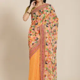 Kalista Multicoloured Printed Sequinned Saree-50