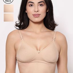 Inner Sense Pack Of 3 Beige Solid  T-Shirt Sustainable Bras-ISB100-56