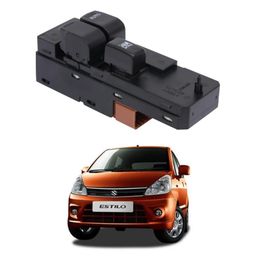 AUTO VORTEX Power Window Switch Front Right (Drive Side) For Maruti WagonR-Zen Estilo (12 Pin - 2 Door, Black, Push Button, ON-NONE-OFF) image 1