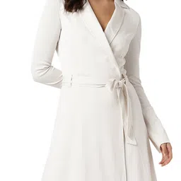 GUESS Cuban Collar Long Sleeves Wrap Up Dress-picture-24