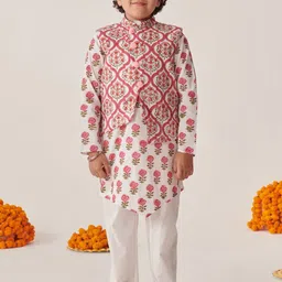 pspeaches Boys Floral Printed Regular Kurta with Pyjamas-16