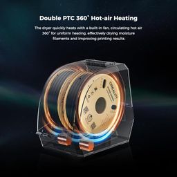 3IDEA 2024 CR Official Space Pi Filament Dryer Plus, Dual-Spool Filament Dryer Box for 3D Printing with PTC Heater, 360° Fast Heating, 4'' LCD Touch Screen, One Key Set, Compatible with PLA PETG ABS image 4