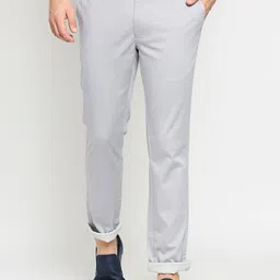 Basics Men Grey Tapered Fit Trousers-image-80