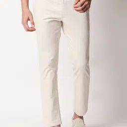 Basics Men Beige Tapered Fit Trousers-image-65