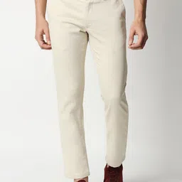 Basics Men Beige Slim Fit Trousers-image-30