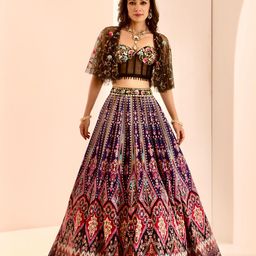 Rashika Sharma Embroidered Mirror Work Made to Measure Lehenga & Blouse-13