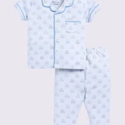 BABY GO Boys Printed Pure Cotton Shirt with Pyjamas-image-24