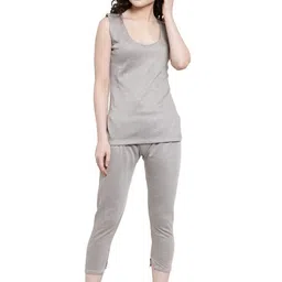 UZARUS Round Neck Sleeveless Cotton Top & Capri-image-45