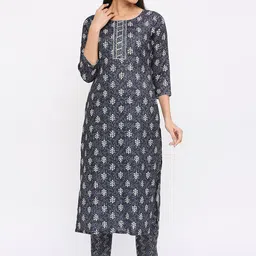 Anuthi Ethnic Motifs Printed Regular Gotta Patti Kurta With Trousers-picture-53