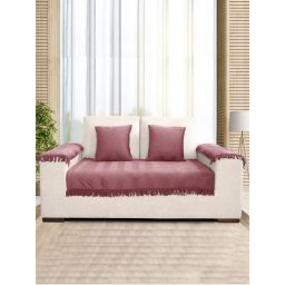 Saral Home Chevron Sofa Cover Set Wine-picture-0