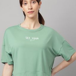 MKH Typography Printed Drop-Shoulder Sleeves Dri-FIT Technology Sports Crop T-Shirt-image-71