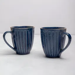 ARAVALII 2 Pieces Blue Textured Ceramic Mugs-image-62