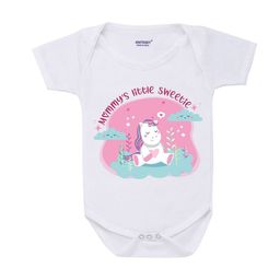 KNITROOT Kids White & Pink Cotton Printed Bodysuit-image-97