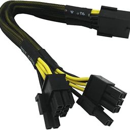 Etzin PCIe 8 Pin (6+2) Graphics Card PCI Express Power Adapter GPU VGA Y-Splitter Extension Cable Mining Video Card Sleeved Power Cable -EPL-264TC image 1