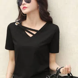 LULU & SKY V-Neck Strap Detail Top-image-25