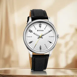 Titan Men Dial & Bracelet Style Straps Analogue Watch 10024SL01-54