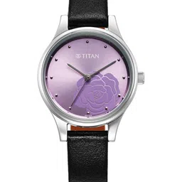 Titan Women Round Shaped Dial & Leather Straps Analogue Watch 2679SL01-48