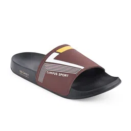 Campus Men Brown & Black Printed Sliders-image-83