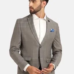 Blackberrys Checked Notched Lapel Collar Single Breasted Formal Blazer-picture-4