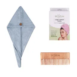 MUSH Blue Ultra Soft & Absorbent Pure Bamboo 500 GSM Hair Wrap Towel-image-44