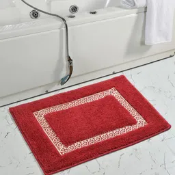 MAA HOME CONCEPT Red & White Printed Anti-Skid Doormats-11