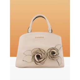 Caprese Women Beige Bloom Satchel Bag (S)-picture-36